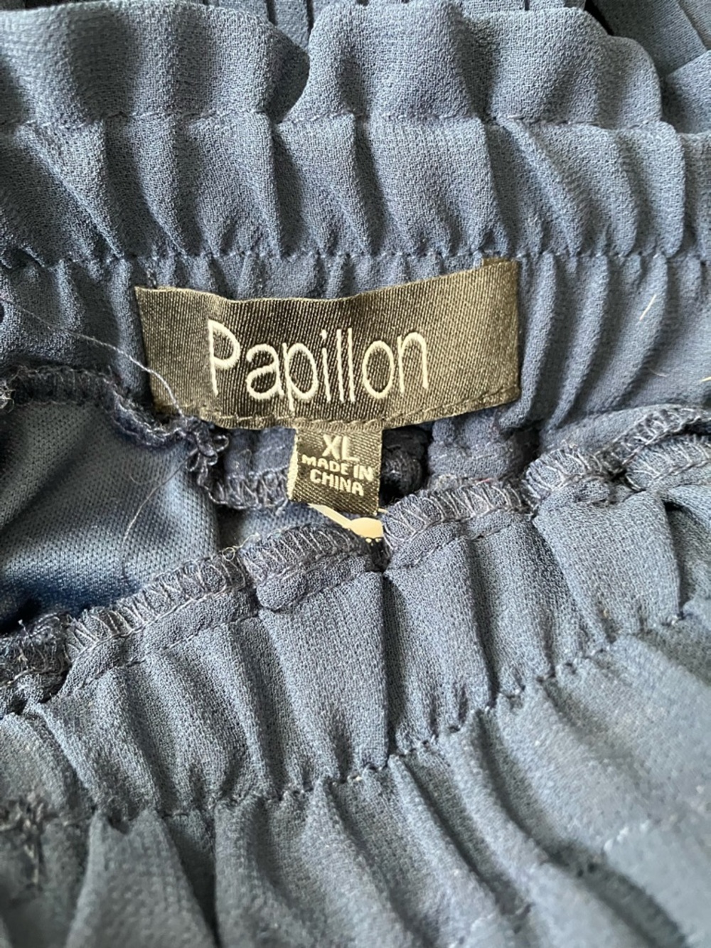 Papillon Navy Pleated Wide-Leg Pants Sz X-Large - Picture 4 of 4